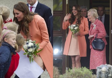 Piękna Kate w brzoskwiniowym płaszczyku!